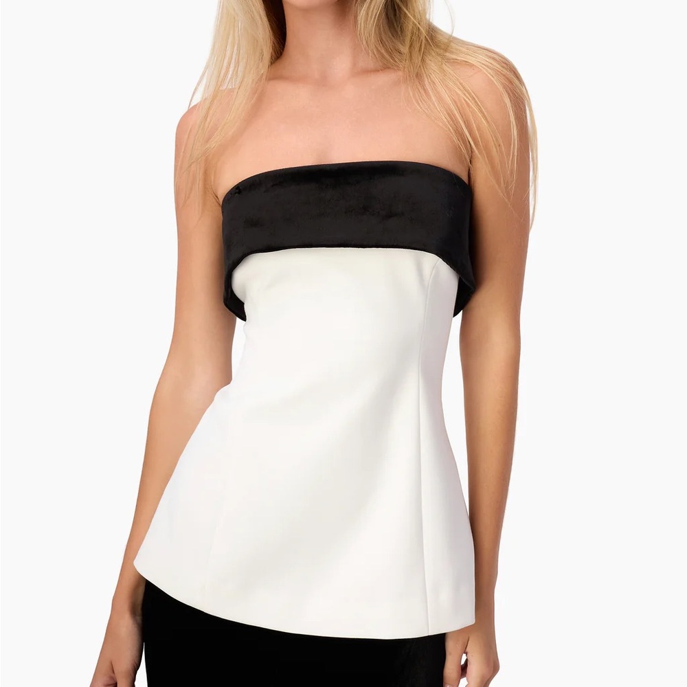 Cami NYC Black and White Strapless Top